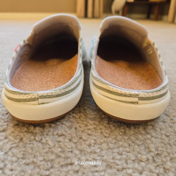 NEW Spenco Slides Mules Shoes Arch Support Plantar Fasciitis 7 Green/White - Picture 9 of 10